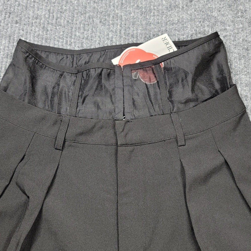 NWT Cider Black Corseted High-Waist Wide-Leg Pleated Trousers Women's Size M - Picture 13 of 13